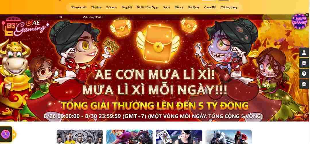 Giao diện  nhà cái 18luck ấn tượng